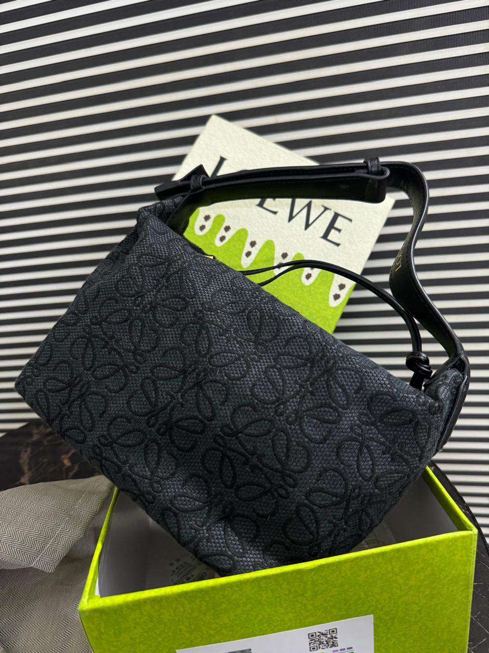 Loewe Small Cubi Anagram Jacquard Canvas Shoulder Bag