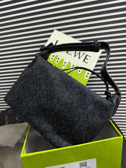 Loewe Small Cubi Anagram Jacquard Canvas Shoulder Bag