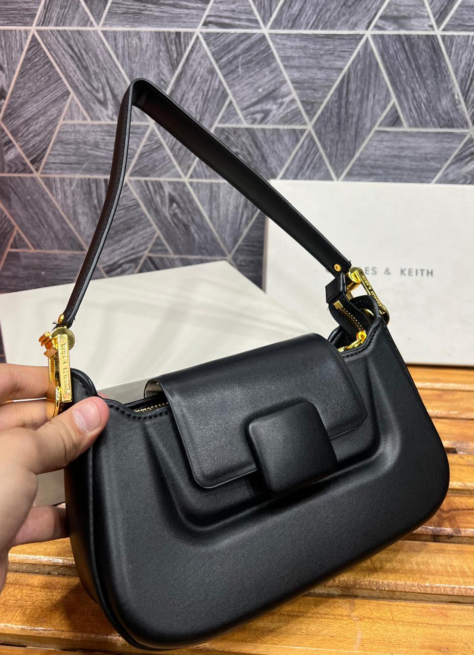 Charles Koa Push Lock Shoulder Bag