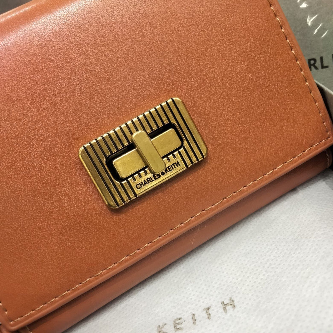 Charles and Keith Edna Turn-Lock Knotted-Strap Wallet