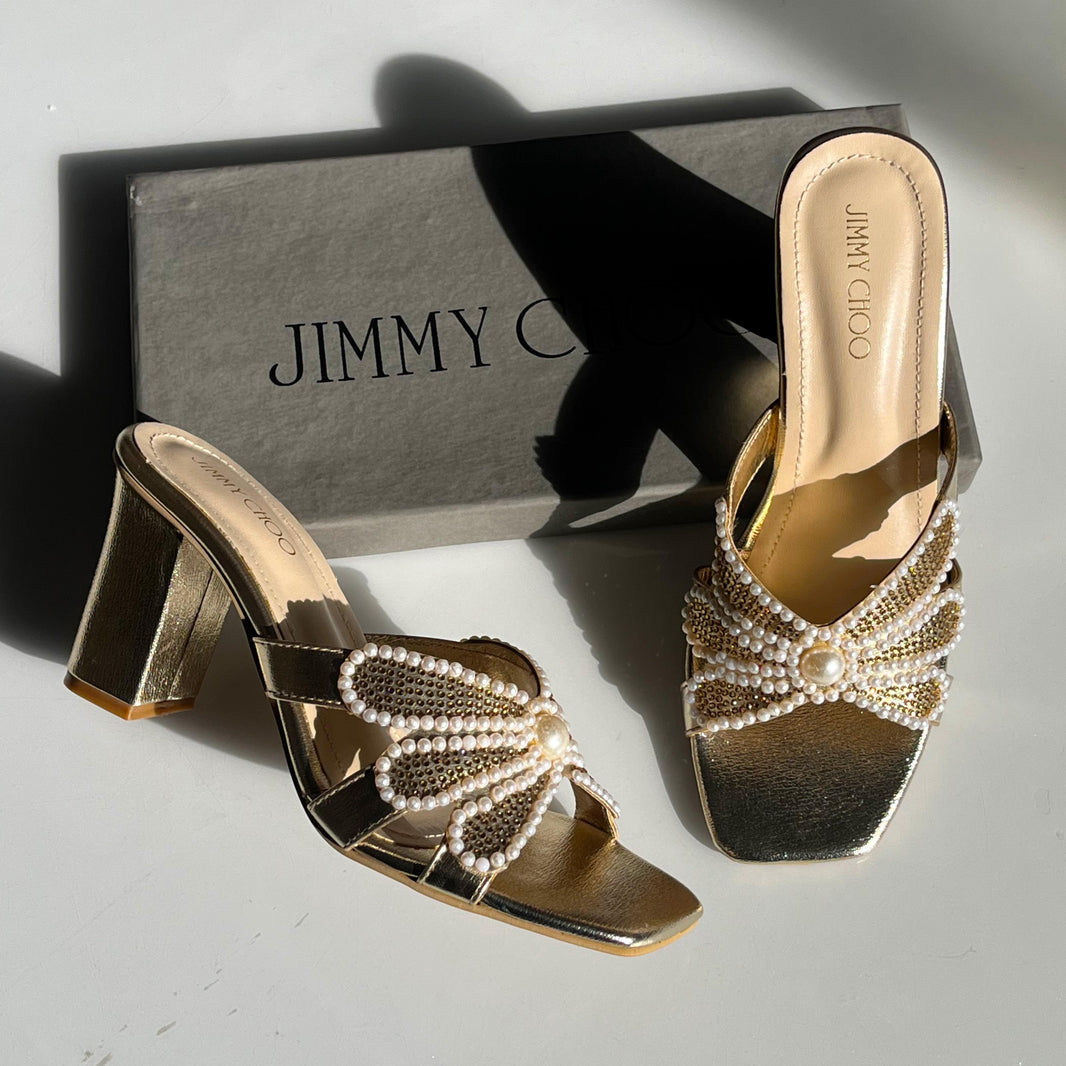 Zara Pearl Block Heels