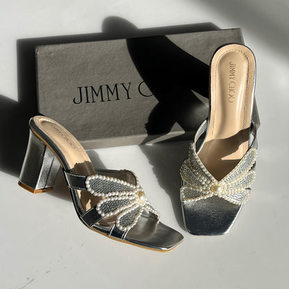 Zara Pearl Block Heels