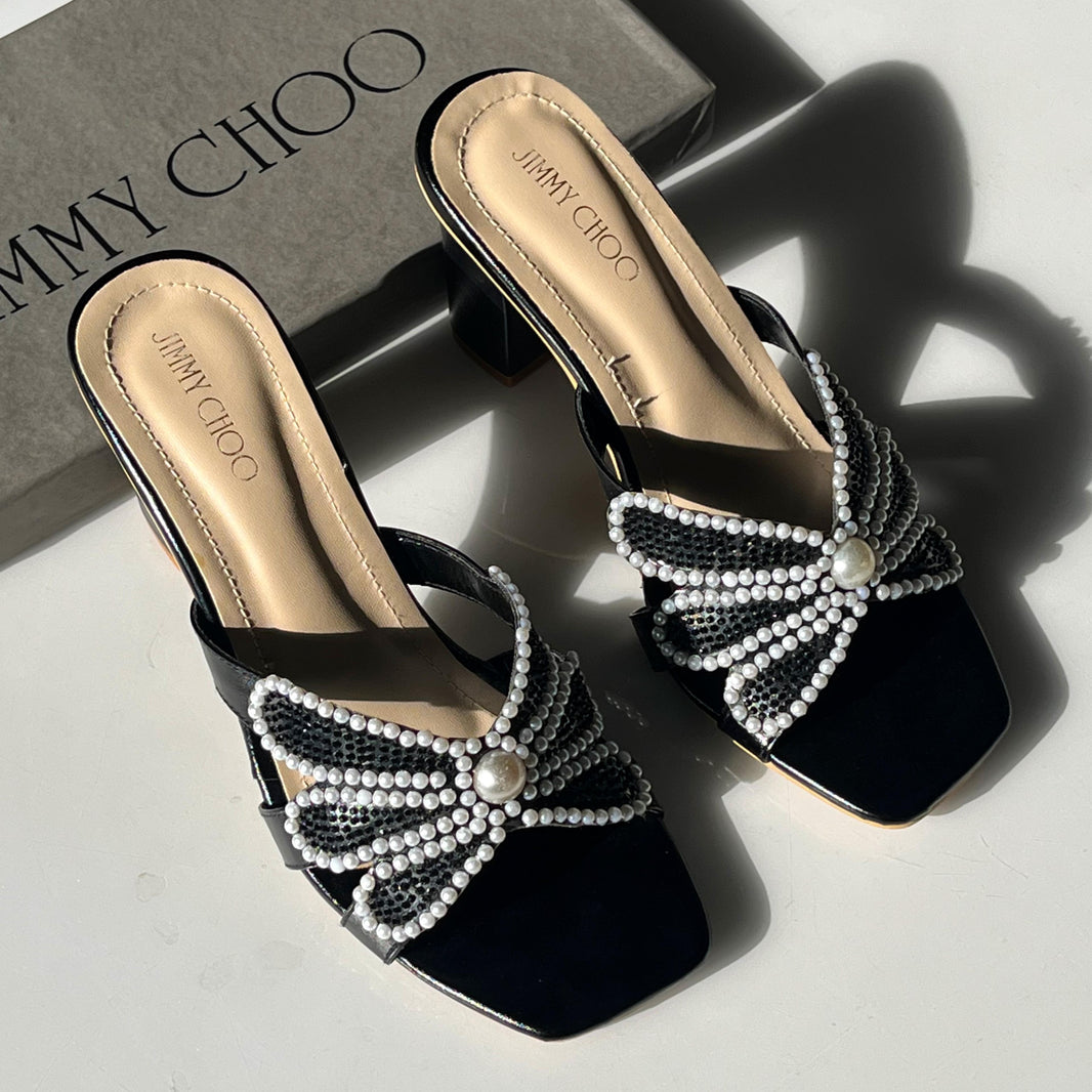 Zara Pearl Block Heels