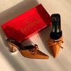 V Satin Heels