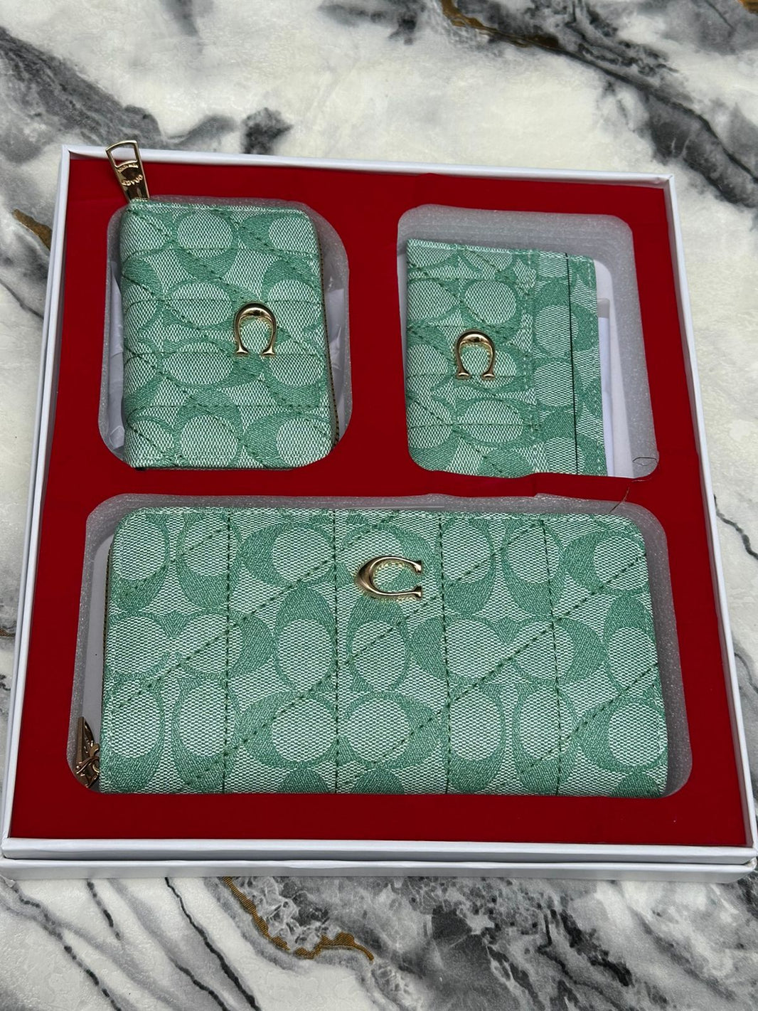 Coach Three Piece Wallet Set