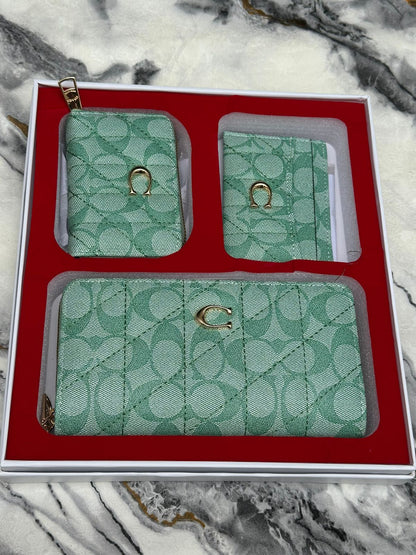 Coach Three Piece Wallet Set