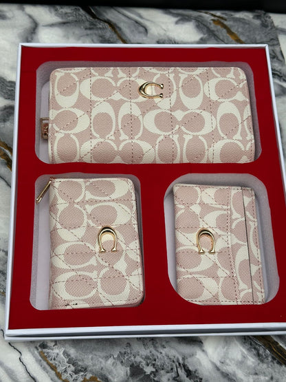 Coach Three Piece Wallet Set