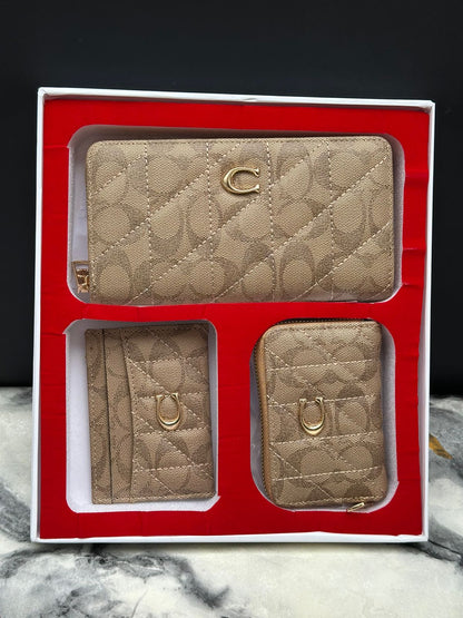 Coach Three Piece Wallet Set