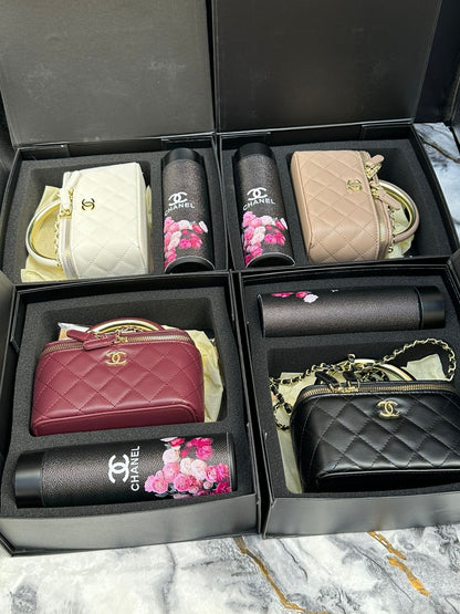 Chanel Bag Set With Bottle