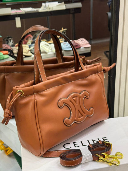 Celine Small Cabas Drawstring Cuir Triomphe Bag