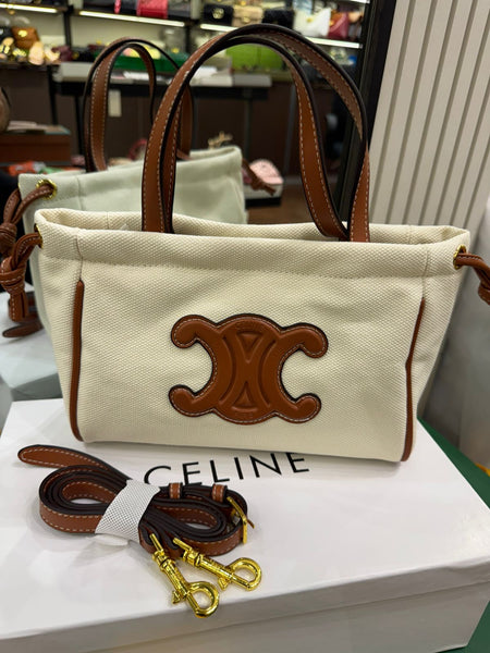 Celine Small Cabas Drawstring Cuir Triomphe Bag