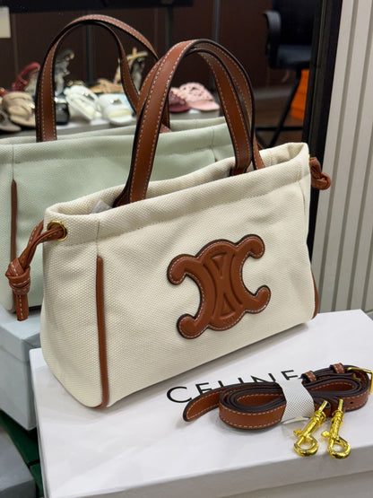 Celine Small Cabas Drawstring Cuir Triomphe Bag
