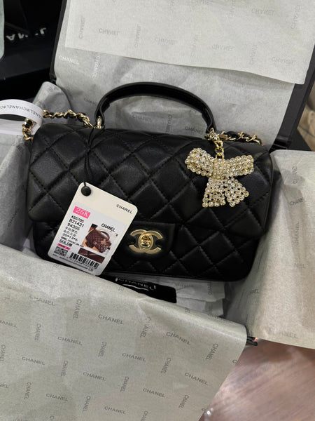 Chanel Quilted Mini Top Handle Flap Bag