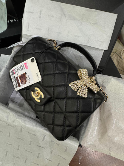 Chanel Quilted Mini Top Handle Flap Bag
