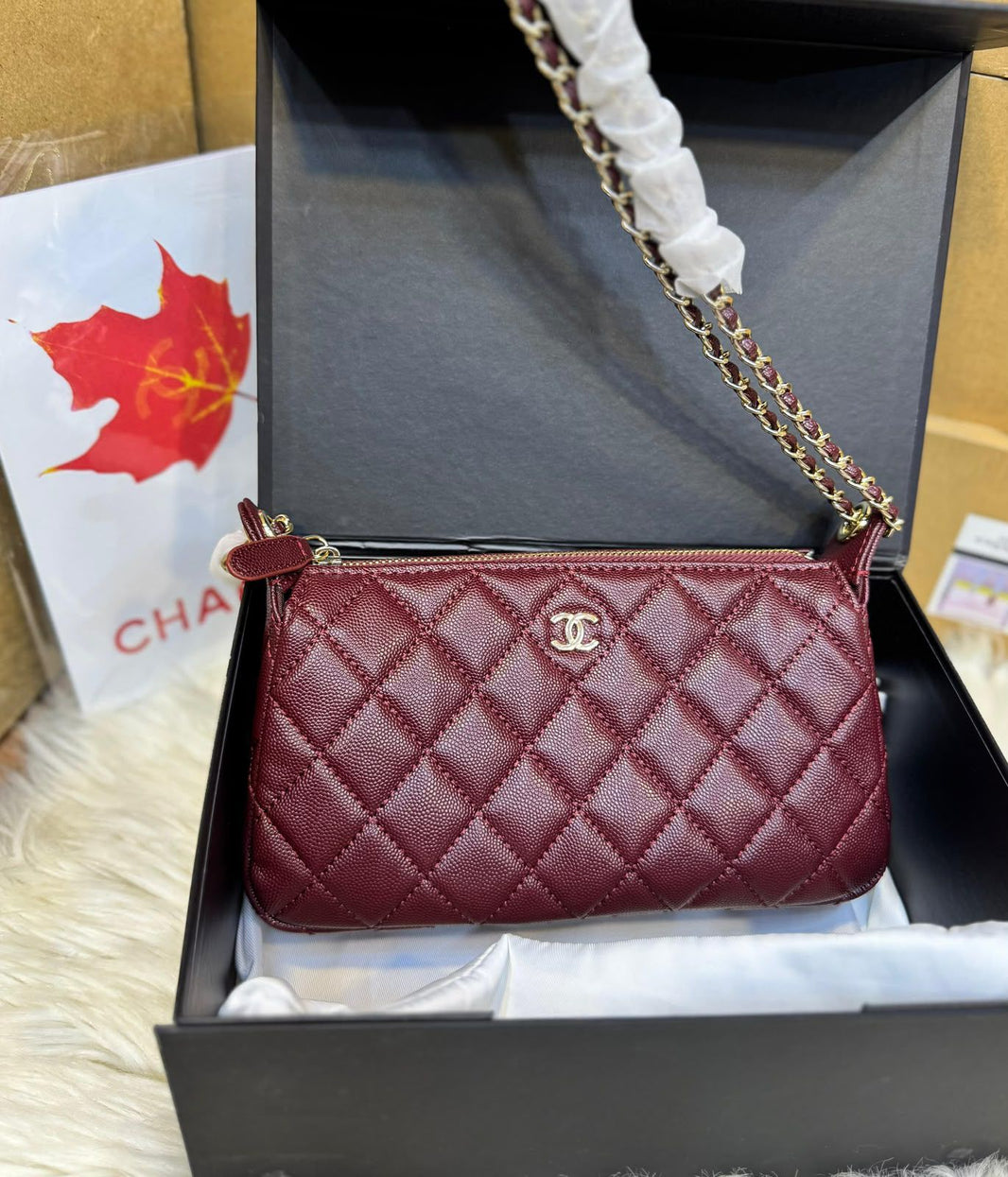 Chanel 25A Double Chain Bag Caviar