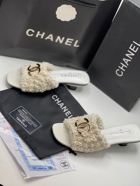 Cc Women Low Heeled Summer Pearl Sandals