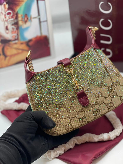 Gg Monogram Crystal Mini  Jackie Notte Bag