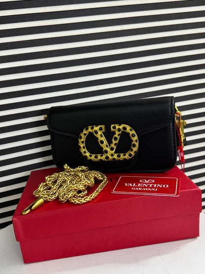 Valentino Loco Studded Small Leather Shoulder Bag