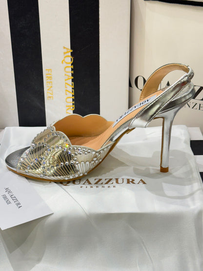 Aquazurra Zaura Sling Back Embellished Heels
