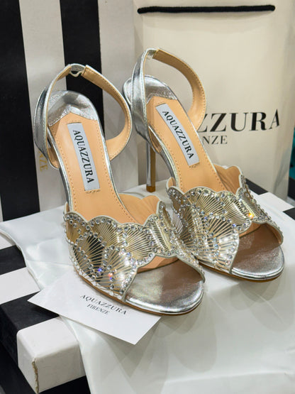 Aquazurra Zaura Sling Back Embellished Heels