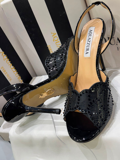 Aquazurra Zaura Sling Back Embellished Heels