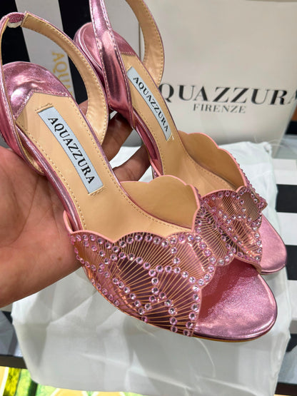 Aquazurra Zaura Sling Back Embellished Heels