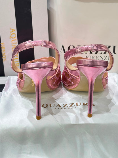 Aquazurra Zaura Sling Back Embellished Heels