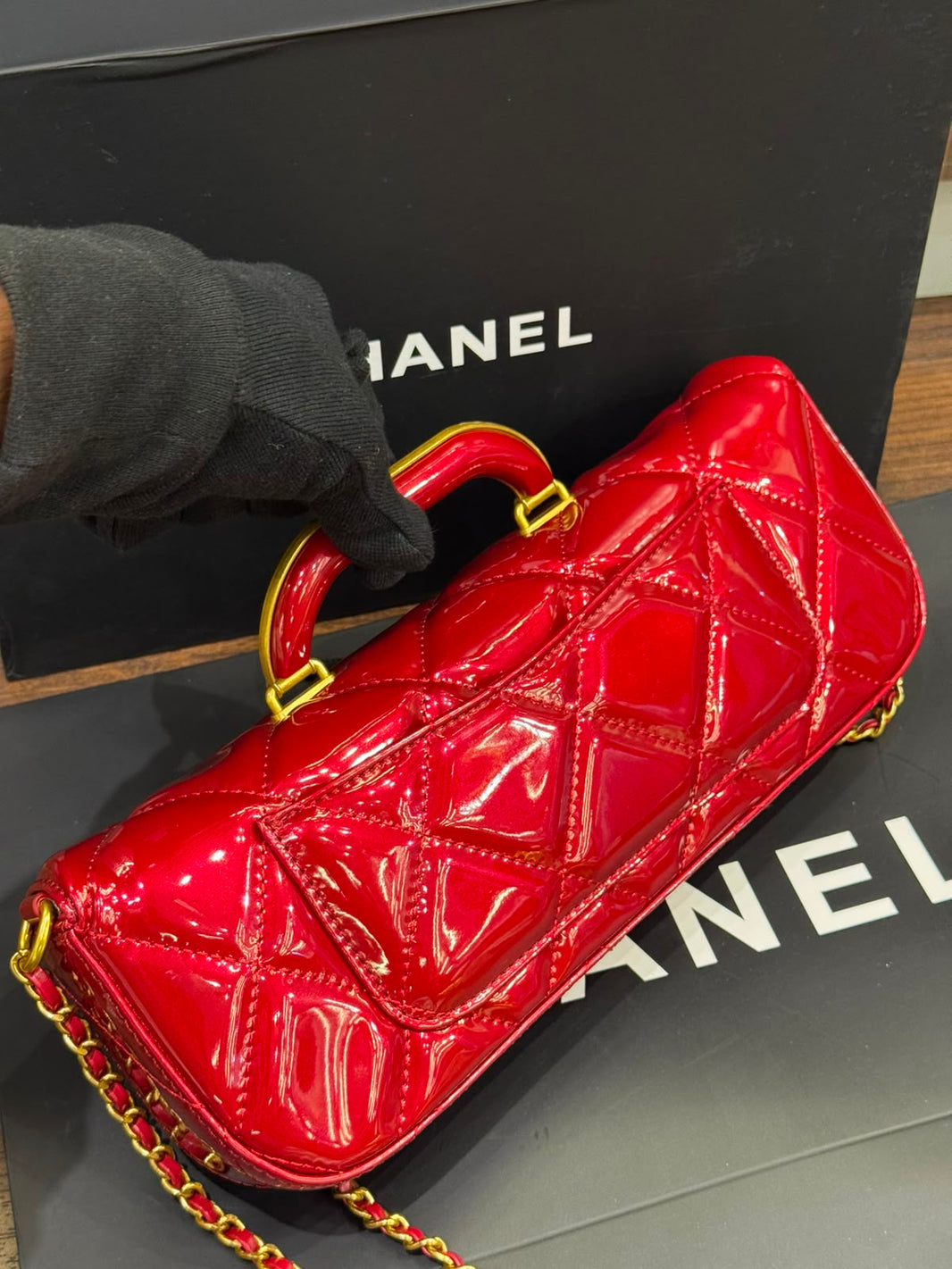 Chanel 2025 Large Patent Top Handle Bag