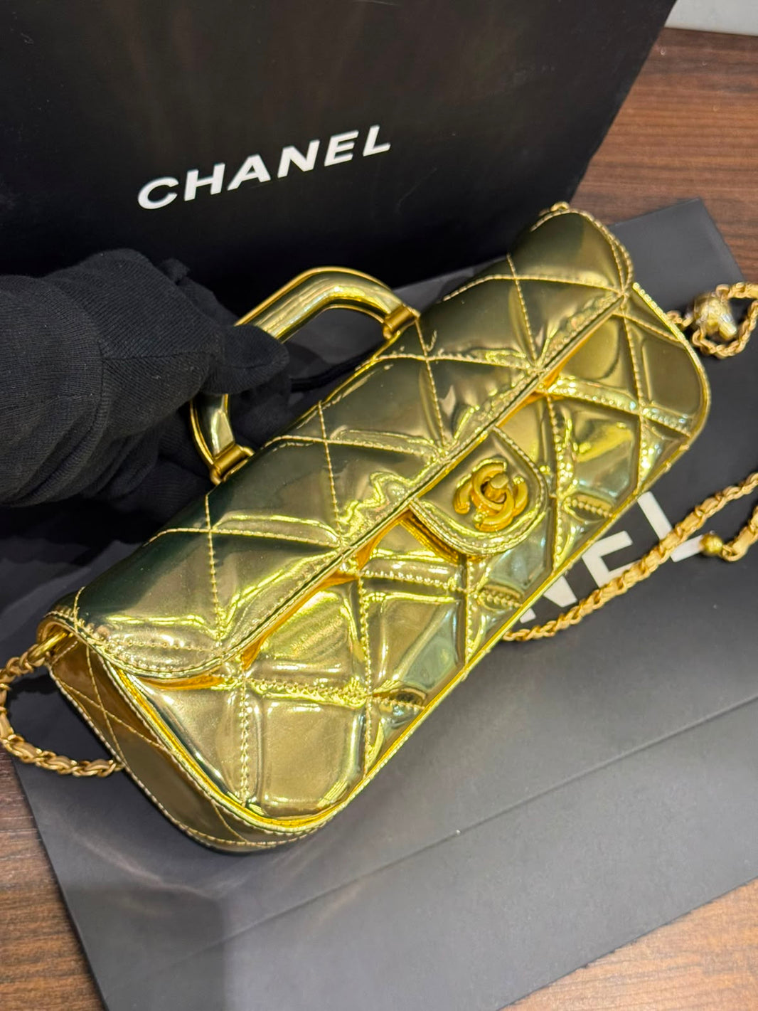 Chanel 2025 Large Patent Top Handle Bag