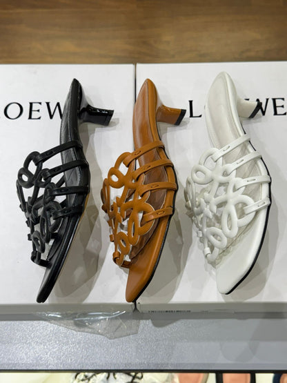 Loewe Petal Anagram in Soft Calfskin Heels
