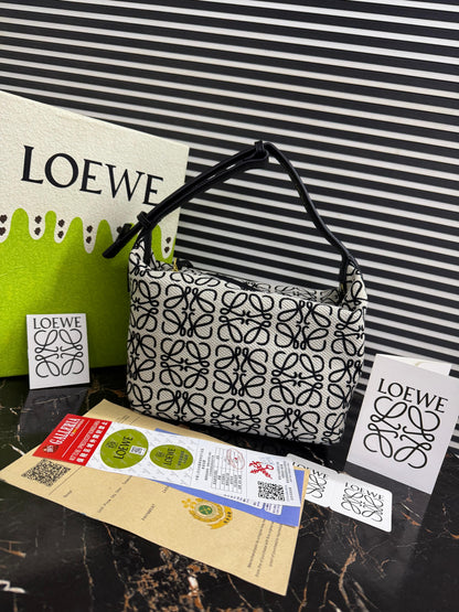Loewe Small Cubi Anagram Jacquard Canvas Shoulder Bag
