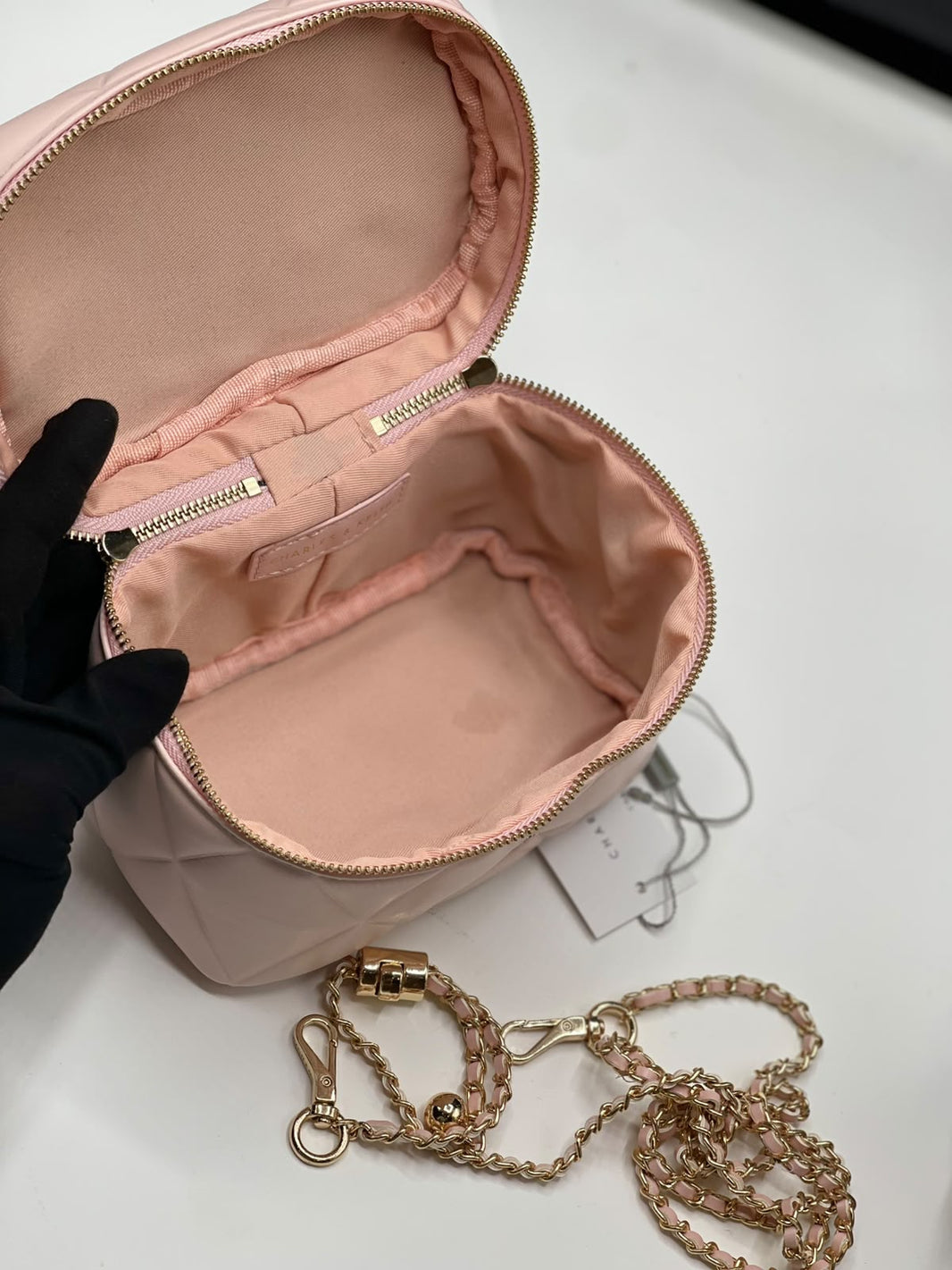 Charles  & keith Arwen Quilted Top Handle Vanity Bag
