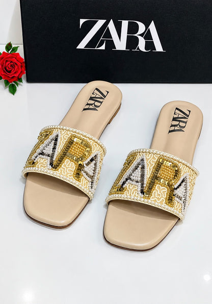 Zara Hand Embroidery Slippers