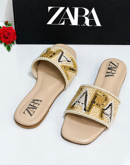 Zara Hand Embroidery Slippers