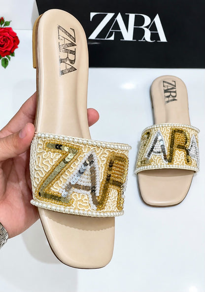 Zara Hand Embroidery Slippers
