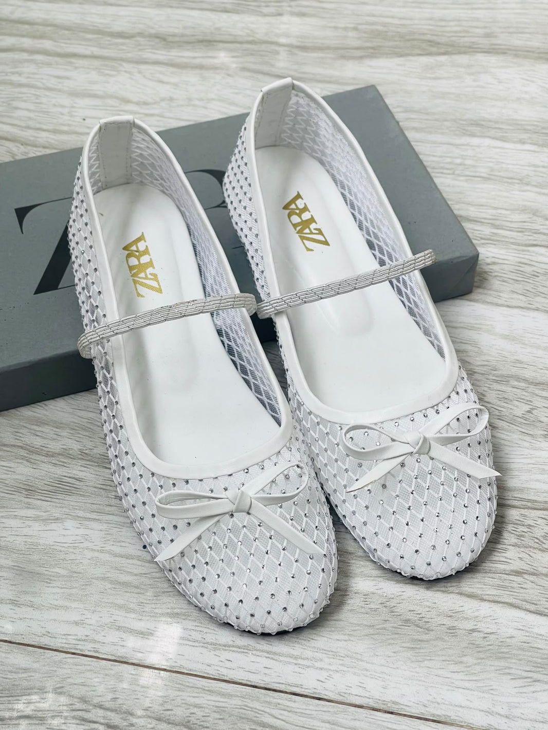 Zara Stone Net Pumps