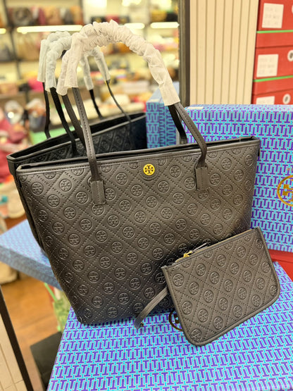 TORY BURCH SMALL T MONOGRAM ZIP TOTE