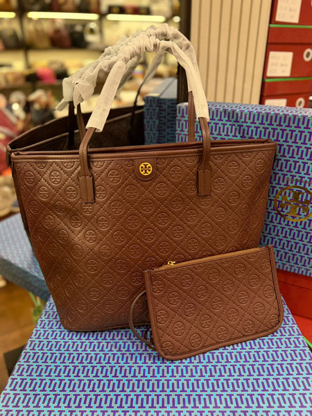 TORY BURCH SMALL T MONOGRAM ZIP TOTE