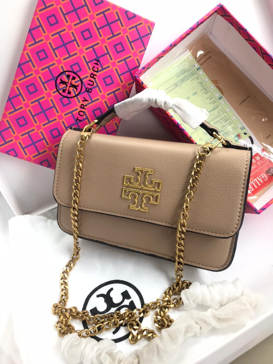 Tory Burch TT Top Handle Crossbody with Chain
