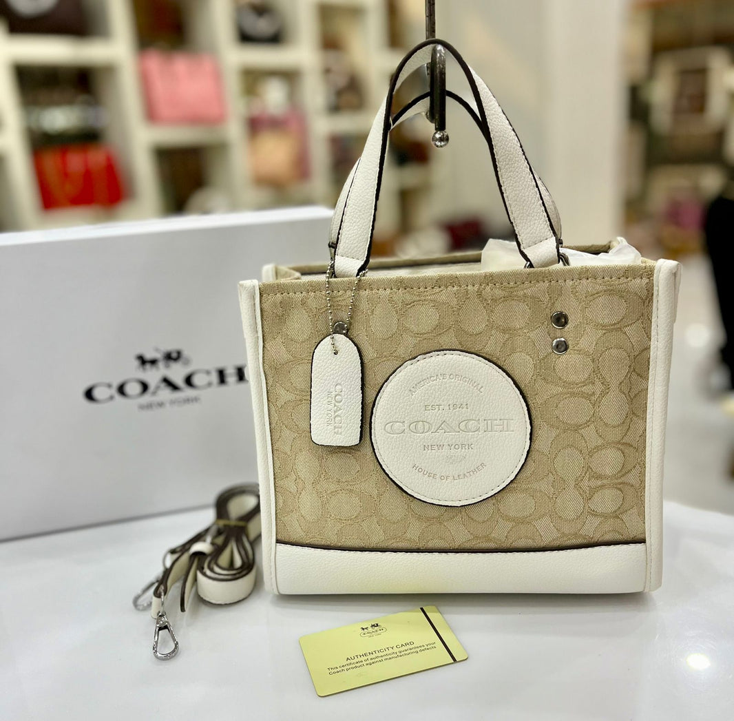 Coach Signature Leather Belted Handbag