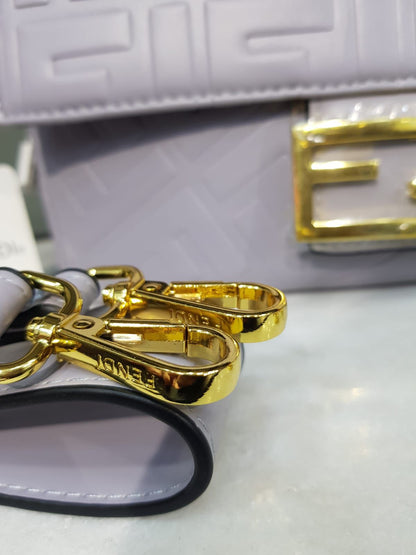 Fendi FF Embossed Baguette Crossbody