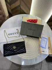 Gucci GG Marmont Black Crossbody Bag & Clutch Combo