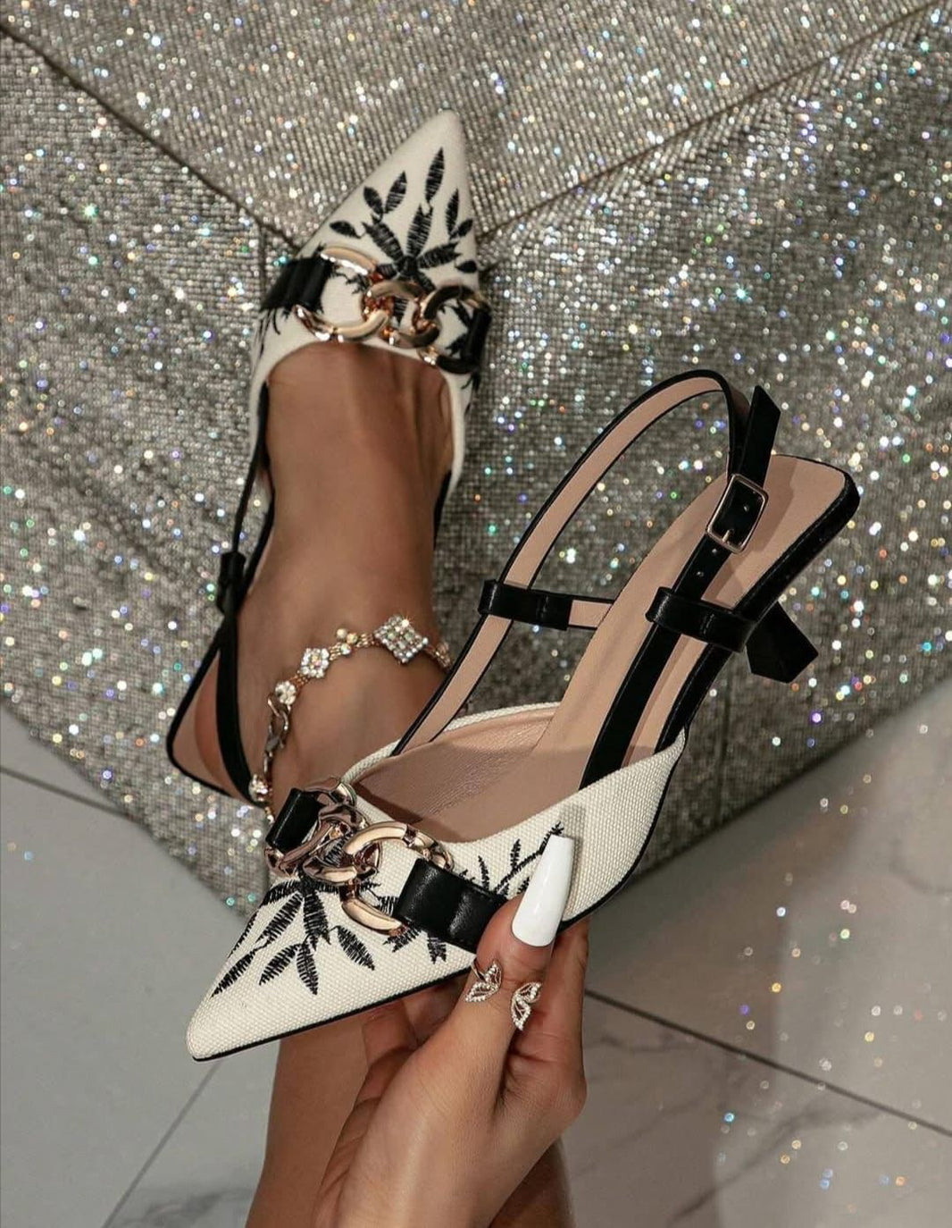 Zara Embroidery Heels