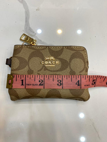 Coach Signature Canvas Corner Zip Wristlet