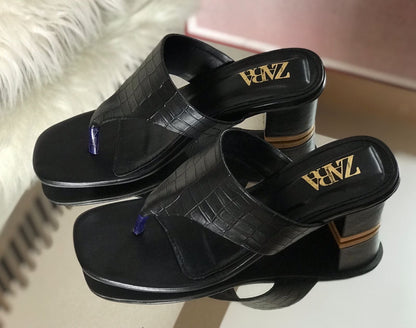 Zara Snake Block Heels