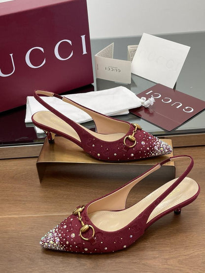 G Slingback Stone Heels