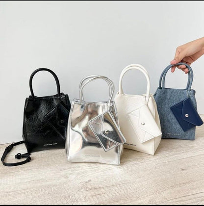 Charles & Keith Matina Crinkle-Effect Elongated Bag